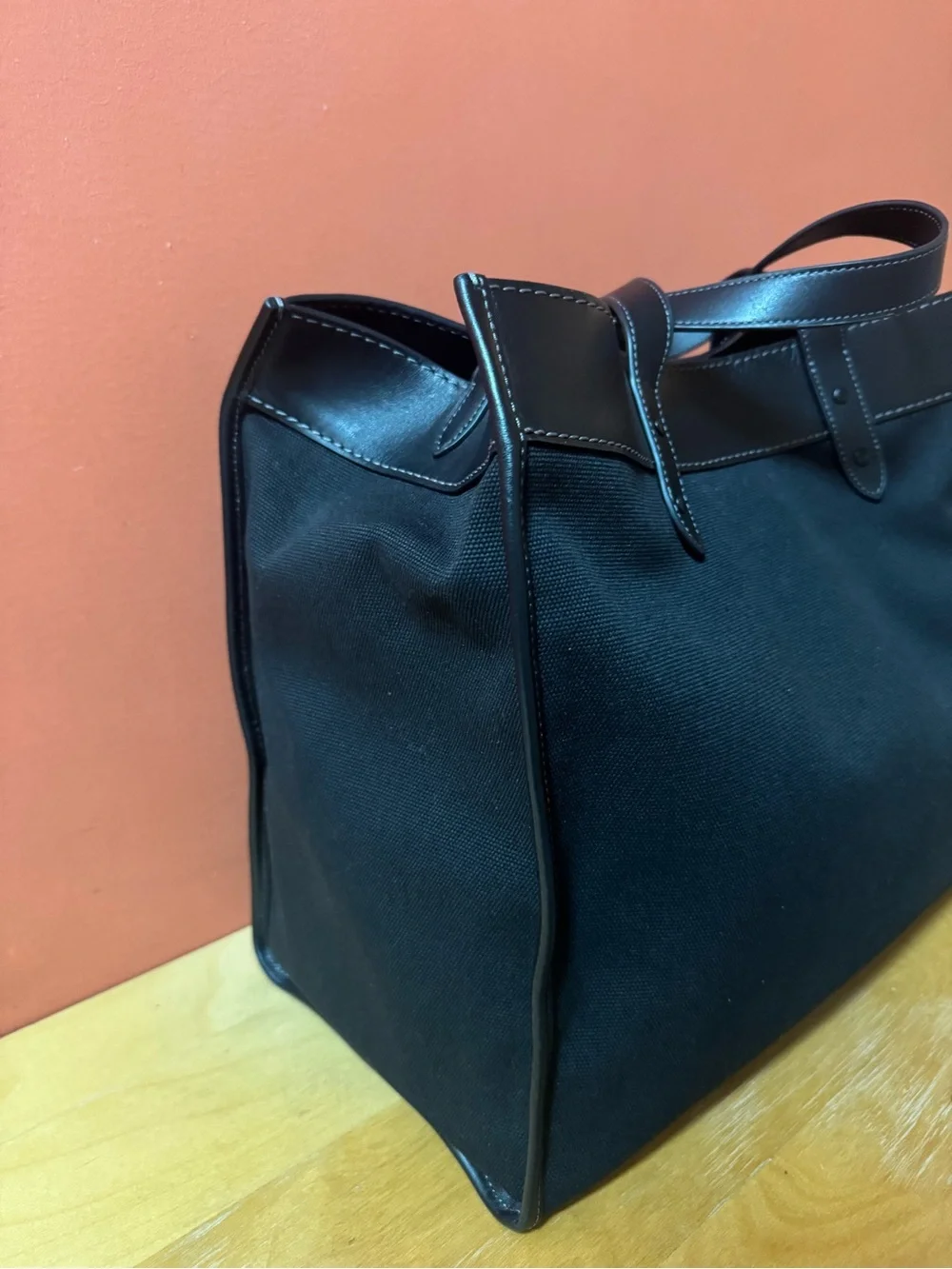 MINT Coach 1941 Field Tote 40 Black Canvas Leather Bag FULL SET